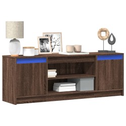 Meuble TV avec LED chêne marron 139,5x34x50cm bois d'ingénierie 
