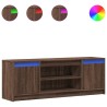 Meuble TV avec LED chêne marron 139,5x34x50cm bois d'ingénierie 