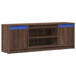 Meuble TV avec LED chêne marron 139,5x34x50cm bois d'ingénierie 