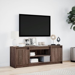 Meuble TV avec LED chêne marron 139,5x34x50cm bois d'ingénierie 
