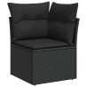 Salon de jardin 5 pcs avec coussins noir résine tressée 