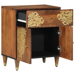 Table de chevet 50x33x60 cm en bois solide de manguier 