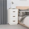  Table de chevet Blanc 40x40x75 cm Bois de pin solide 