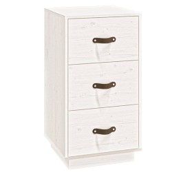  Table de chevet Blanc 40x40x75 cm Bois de pin solide 
