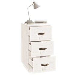  Table de chevet Blanc 40x40x75 cm Bois de pin solide 