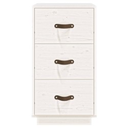  Table de chevet Blanc 40x40x75 cm Bois de pin solide 