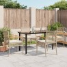 Ensemble à manger de jardin avec coussins 5pcs Beige poly rotin 