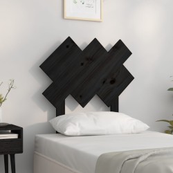 Tête de lit Noir 72,5x3x81 cm Bois massif de pin 