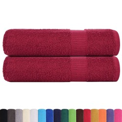 Essuie-mains 2 pcs bordeaux 50x100 cm 360 g/m² 100% coton 