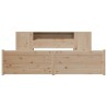Lit bibliothèque sans matelas 200x200 cm bois massif de pin 