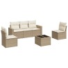 Salon de jardin avec coussins 6 pcs beige résine tressée 