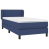 Sommier à lattes de lit avec matelas Bleu 100x200 cm Tissu 