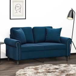 Coussins décoratifs lot de 2 Bleu 40x40 cm Velours 