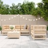 Salon de jardin 6 pcs bois de pin massif 