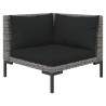 Salon de jardin 4 pcs avec coussins Résine tressée Gris foncé 