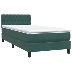 Sommier à lattes de lit et matelas vert foncé 90x220 cm velours 