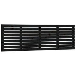 Tête de lit murale Noir 186x3x63 cm Bois massif de pin 