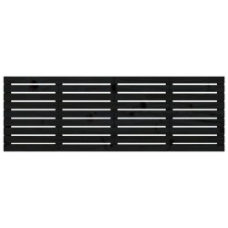 Tête de lit murale Noir 186x3x63 cm Bois massif de pin 