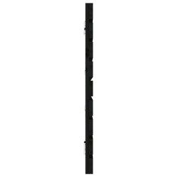 Tête de lit murale Noir 186x3x63 cm Bois massif de pin 