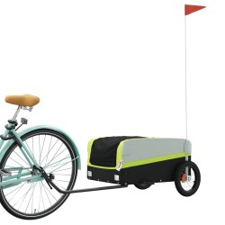 Remorque de vélo noir et vert 30 kg fer 