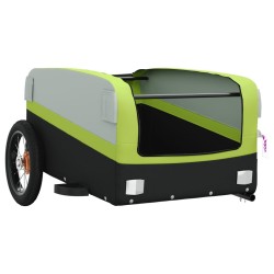 Remorque de vélo noir et vert 30 kg fer 