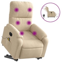Fauteuil inclinable de massage électrique crème 