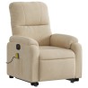 Fauteuil inclinable de massage électrique crème 