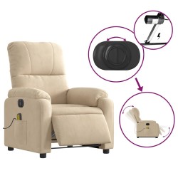 Fauteuil inclinable de massage électrique crème 