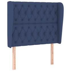 Sommier à lattes de lit avec matelas Bleu 90x190 cm Tissu 