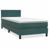 Sommier à lattes de lit et matelas vert foncé 100x210cm velours 