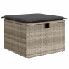 Salon de jardin 6 pcs avec coussins gris clair résine tressée 