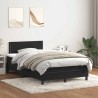 Sommier à lattes de lit avec matelas noir 120x210 cm velours 