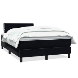 Sommier à lattes de lit avec matelas noir 120x210 cm velours 
