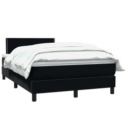 Sommier à lattes de lit avec matelas noir 120x210 cm velours 