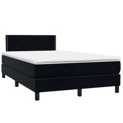 Sommier à lattes de lit avec matelas noir 120x210 cm velours 