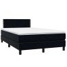 Sommier à lattes de lit avec matelas noir 120x210 cm velours 