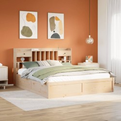 Cadre de lit sans matelas 200x200 cm bois massif de pin 