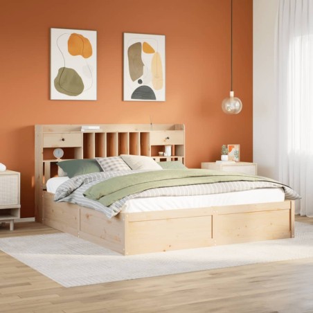 Cadre de lit sans matelas 200x200 cm bois massif de pin 