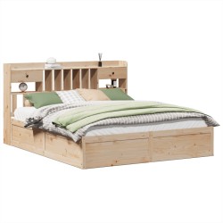 Cadre de lit sans matelas 200x200 cm bois massif de pin 