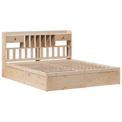 Cadre de lit sans matelas 200x200 cm bois massif de pin 