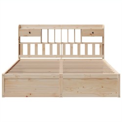 Cadre de lit sans matelas 200x200 cm bois massif de pin 