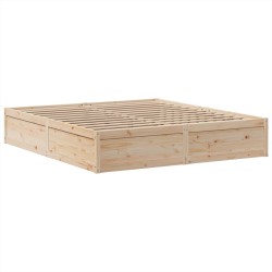 Cadre de lit sans matelas 200x200 cm bois massif de pin 