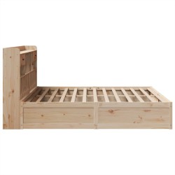 Cadre de lit sans matelas 200x200 cm bois massif de pin 