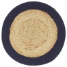 Napperons 4 pcs Naturel et bleu marine 38 cm Jute et coton 