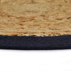 Napperons 4 pcs Naturel et bleu marine 38 cm Jute et coton 