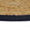 Napperons 4 pcs Naturel et bleu marine 38 cm Jute et coton 