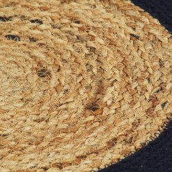 Napperons 4 pcs Naturel et bleu marine 38 cm Jute et coton 
