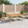 Ensemble à manger de jardin coussins 4 pcs beige résine tressée 