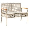 Ensemble à manger de jardin coussins 4 pcs beige résine tressée 