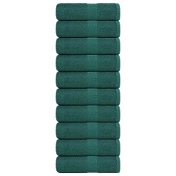 Serviettes de visage 10 pcs vert 30x30 cm 360 g/m² 100% coton 